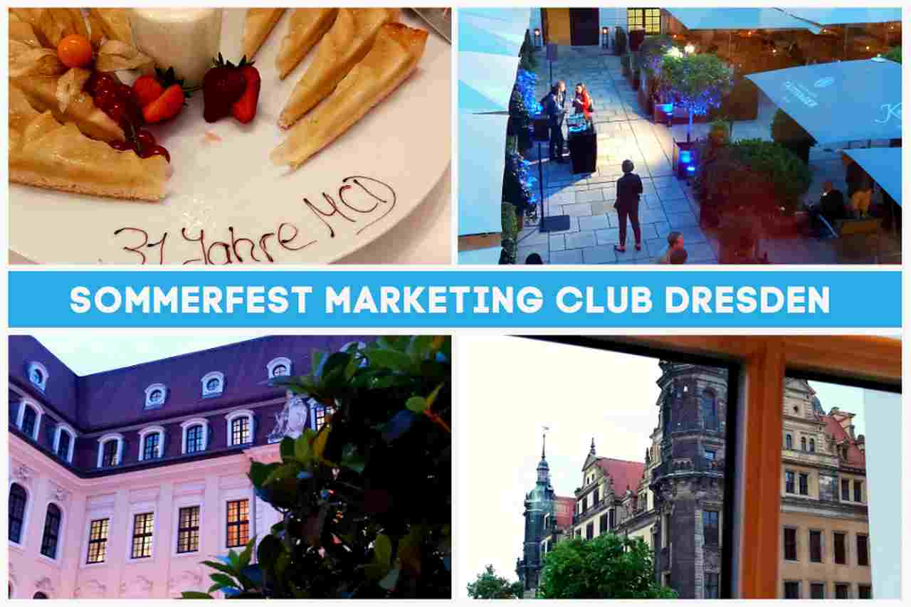 Collage vom Sommerfest des Marketing-Clubs in Dresden